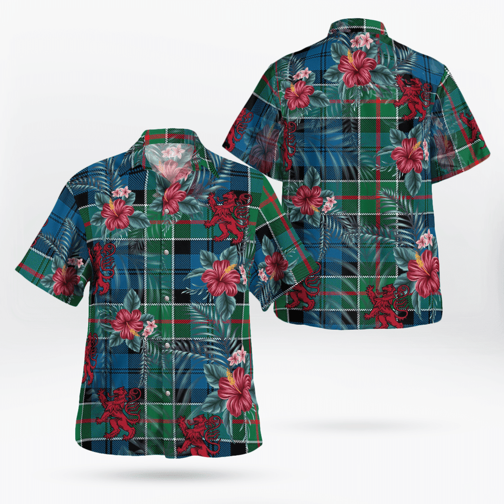 Clan Colquhoun Ancient Tartan Scottish Lion Hawaiian Shirt KK74 Colquhoun Ancient Tartan Tartan Hawaii Shirt   