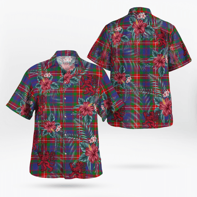 Clan Fraser of Lovat Tartan Scottish Lion Hawaiian Shirt AK56