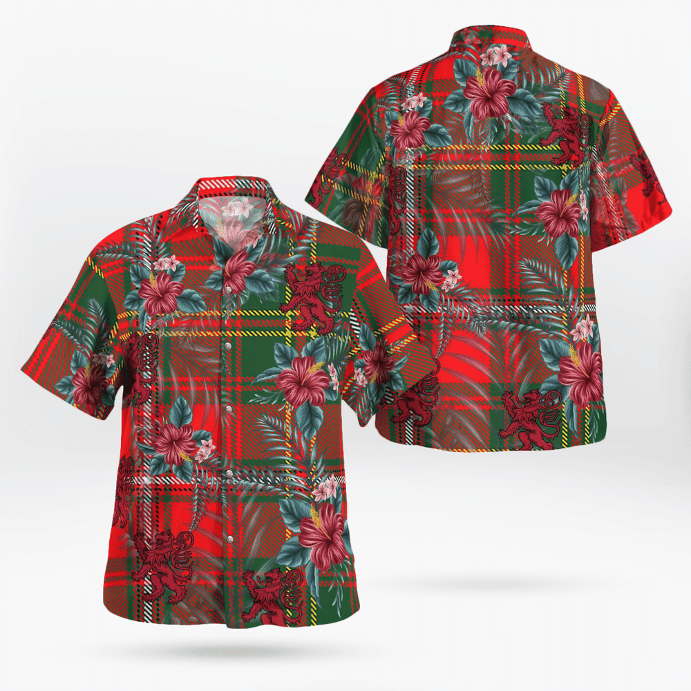 Clan Hay Modern Tartan Scottish Lion Hawaiian Shirt QI68 Hay Modern Tartan Tartan Hawaii Shirt   