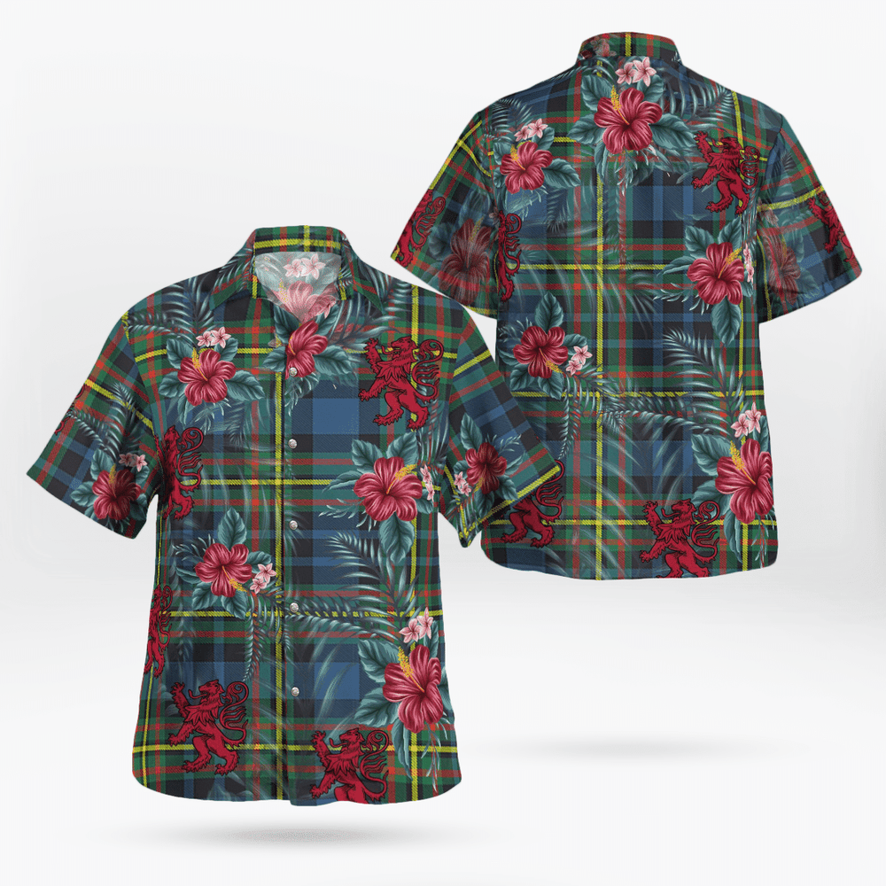 Clan MacLellan Ancient Tartan Scottish Lion Hawaiian Shirt TW42 MacLellan Ancient Tartan Tartan Hawaii Shirt   