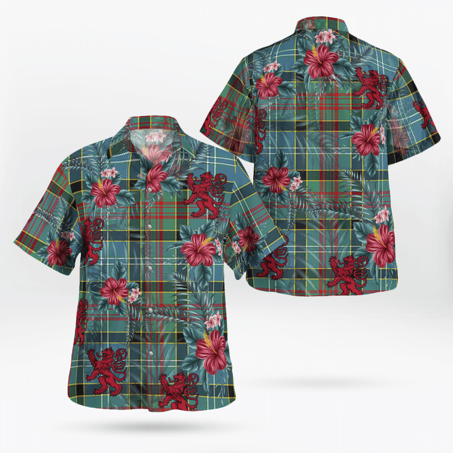 Clan Paisley District Tartan Scottish Lion Hawaiian Shirt DD20 Paisley District Tartan Tartan Hawaii Shirt   