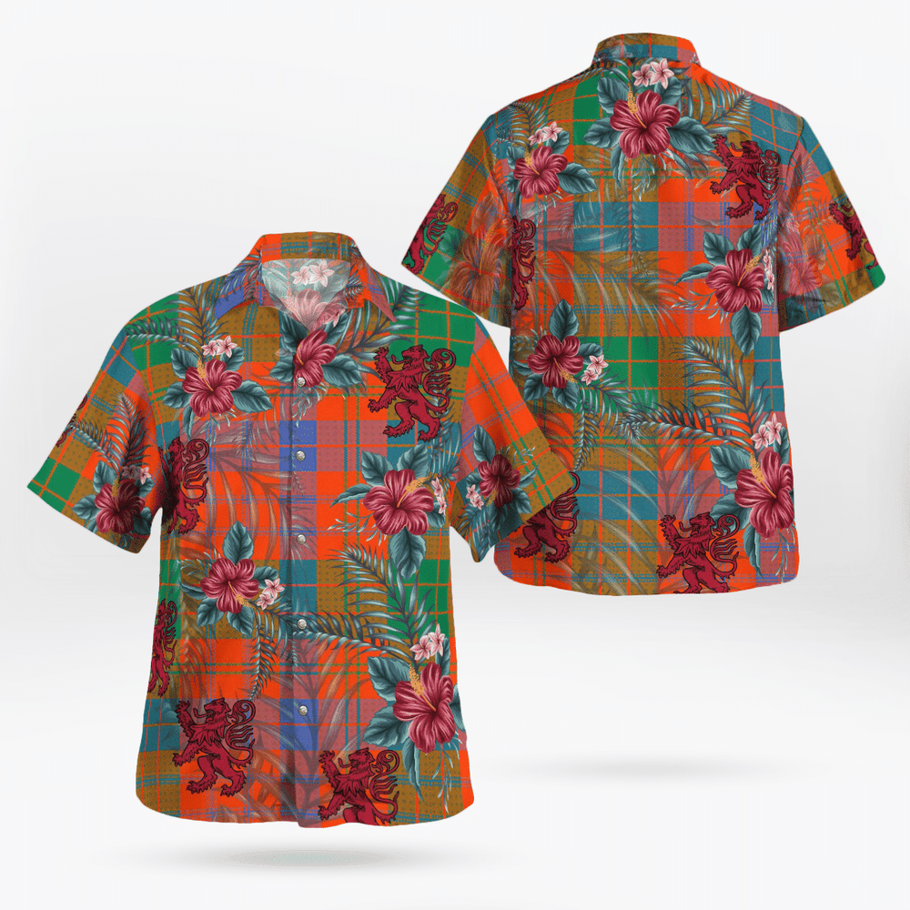 Clan Ross Ancient Tartan Scottish Lion Hawaiian Shirt DL28 Ross Ancient Tartan Tartan Hawaii Shirt   