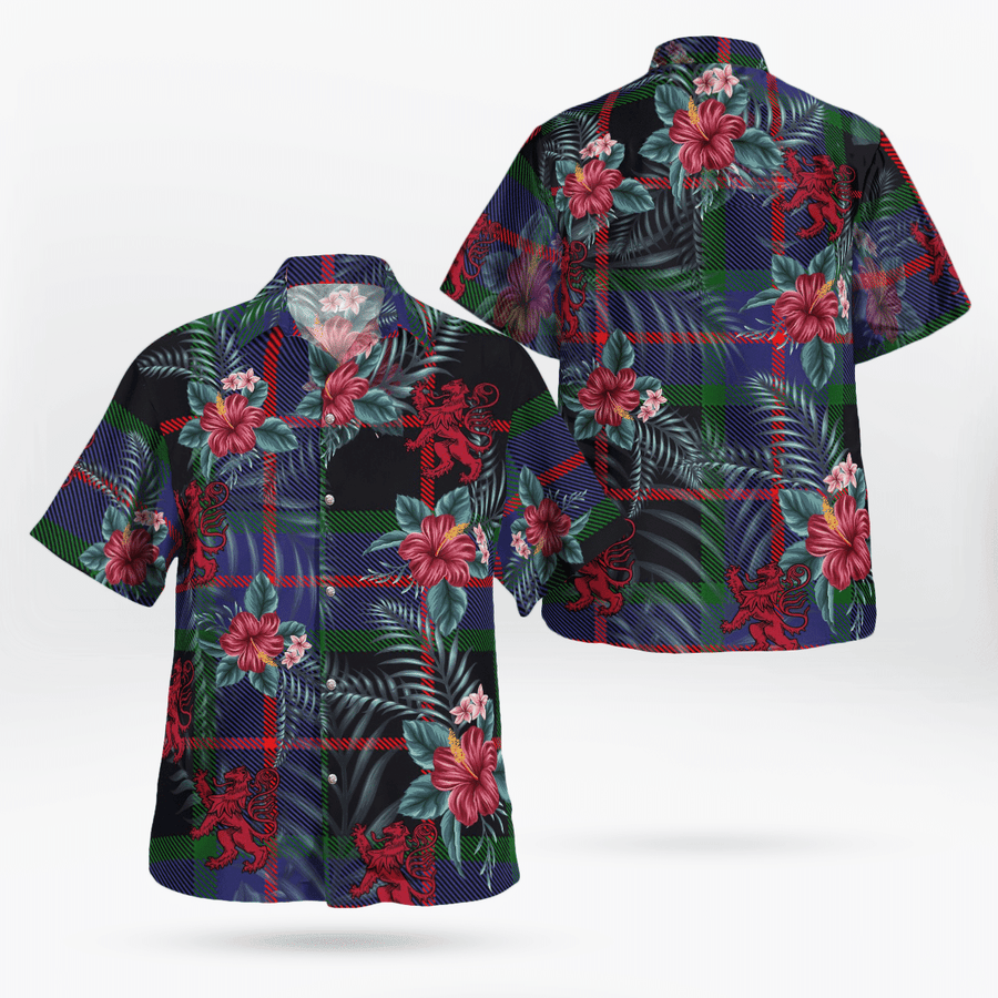 Clan Nairn Tartan Scottish Lion Hawaiian Shirt QI11 Nairn Tartan Tartan Hawaii Shirt   