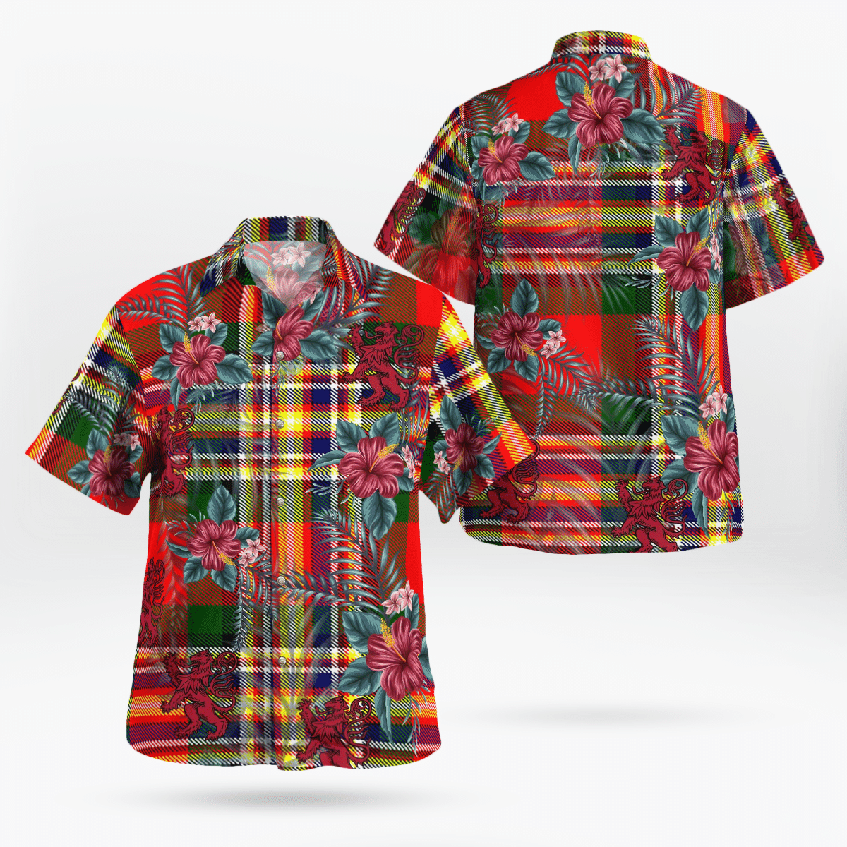 Clan MacGill Modern Tartan Scottish Lion Hawaiian Shirt YN31 MacGill Modern Tartan Tartan Hawaii Shirt   