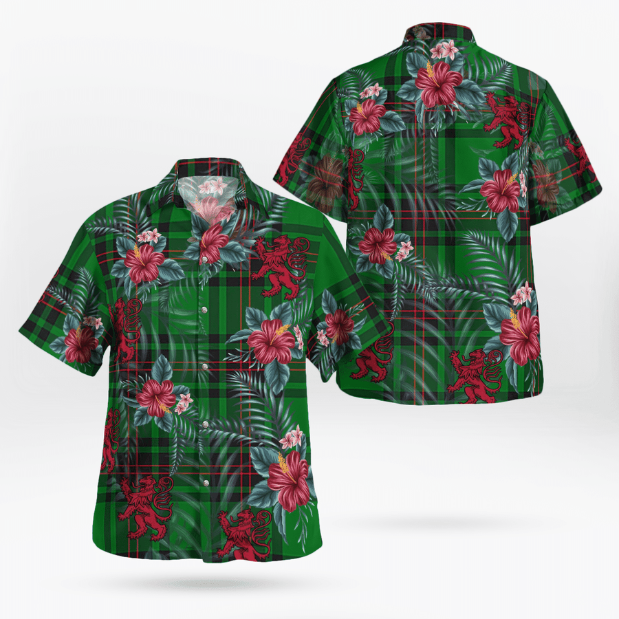 Clan Kinloch Tartan Scottish Lion Hawaiian Shirt LL78 Kinloch Tartan Tartan Hawaii Shirt   