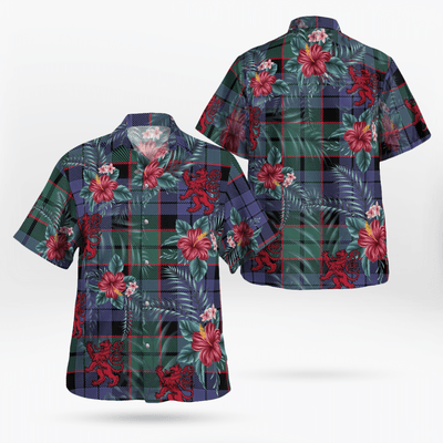 Clan Fletcher Modern Tartan Scottish Lion Hawaiian Shirt