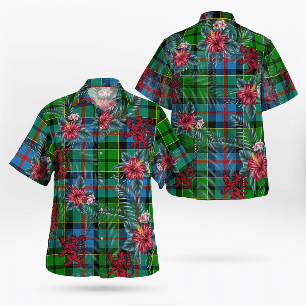 Clan Forsyth Tartan Scottish Lion Hawaiian Shirt MR69 Forsyth Tartan Tartan Hawaii Shirt   