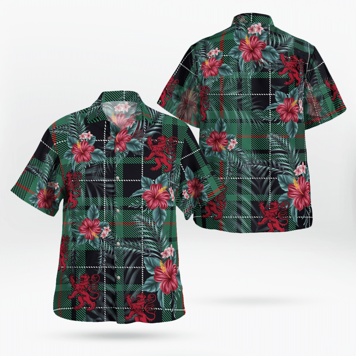 Clan MacAulay Hunting Ancient Tartan Scottish Lion Hawaiian Shirt EH62 MacAulay Hunting Ancient Tartan Tartan Hawaii Shirt   