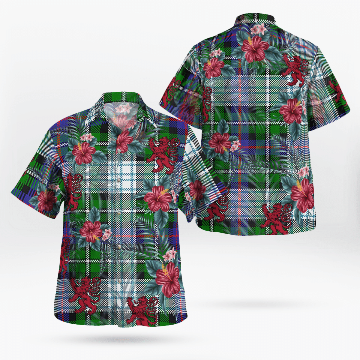 Clan MacKenzie Dress Modern Tartan Scottish Lion Hawaiian Shirt IS34 MacKenzie Dress Modern Tartan Tartan Hawaii Shirt   