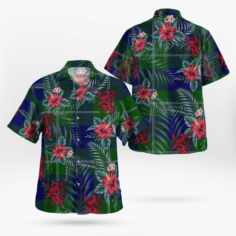 Clan Oliphant Modern Tartan Scottish Lion Hawaiian Shirt NO43 Oliphant Modern Tartan Tartan Hawaii Shirt   