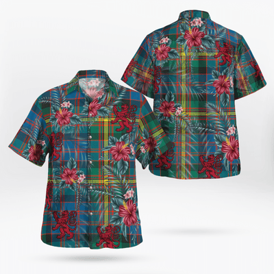 Clan MacSporran Ancient Tartan Scottish Lion Hawaiian Shirt