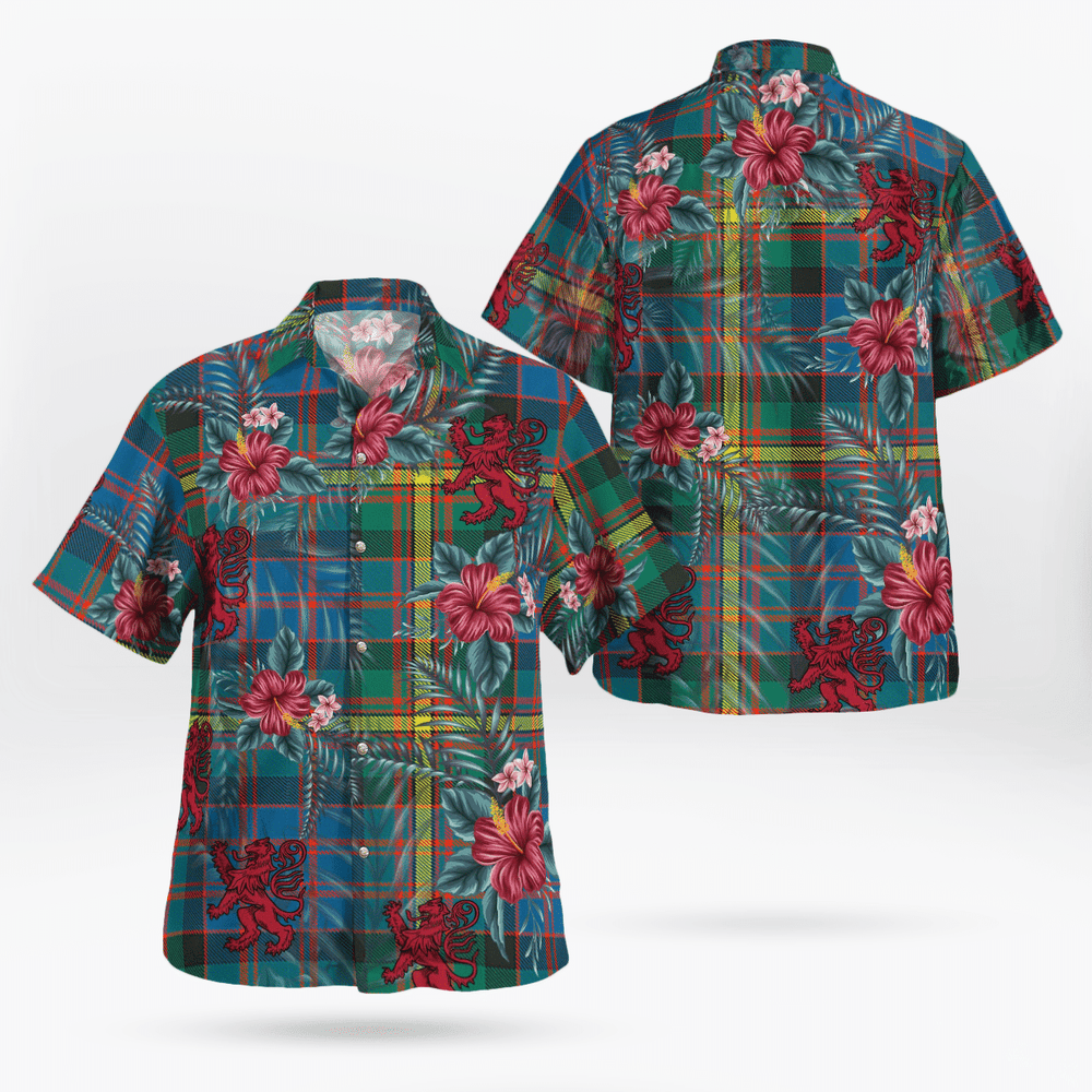 Clan MacSporran Ancient Tartan Scottish Lion Hawaiian Shirt TS60 MacSporran Ancient Tartan Tartan Hawaii Shirt   