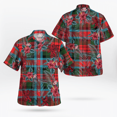 Clan MacDuff Modern Tartan Scottish Lion Hawaiian Shirt