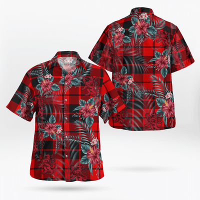 Clan Ettrick District Tartan Scottish Lion Hawaiian Shirt
