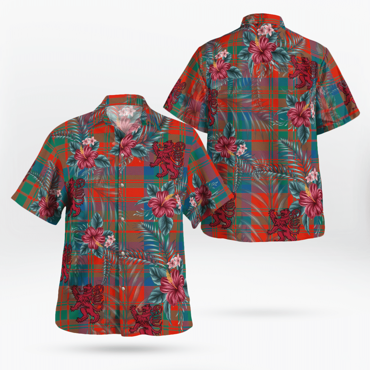 Clan Matheson Ancient Tartan Scottish Lion Hawaiian Shirt EL53 Matheson Ancient Tartan Tartan Hawaii Shirt   