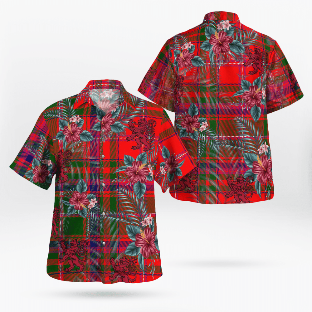 Clan MacDougall Modern Tartan Scottish Lion Hawaiian Shirt ZQ11 MacDougall Modern Tartan Tartan Hawaii Shirt   