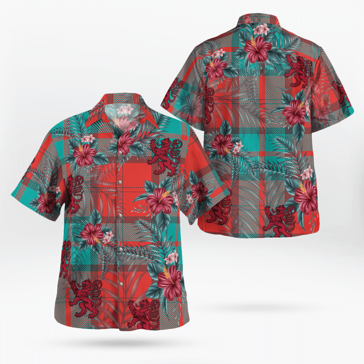 Clan Dunbar Ancient Tartan Scottish Lion Hawaiian Shirt YC81 Dunbar Ancient Tartan Tartan Hawaii Shirt   