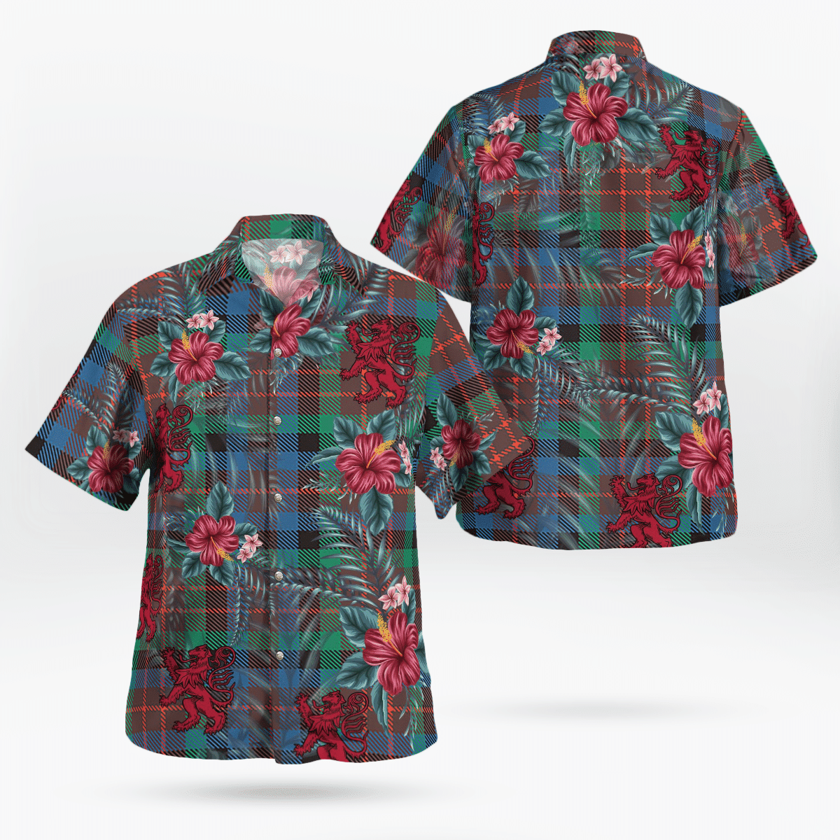 Clan MacDuff Hunting Ancient Tartan Scottish Lion Hawaiian Shirt TS72 MacDuff Hunting Ancient Tartan Tartan Hawaii Shirt   