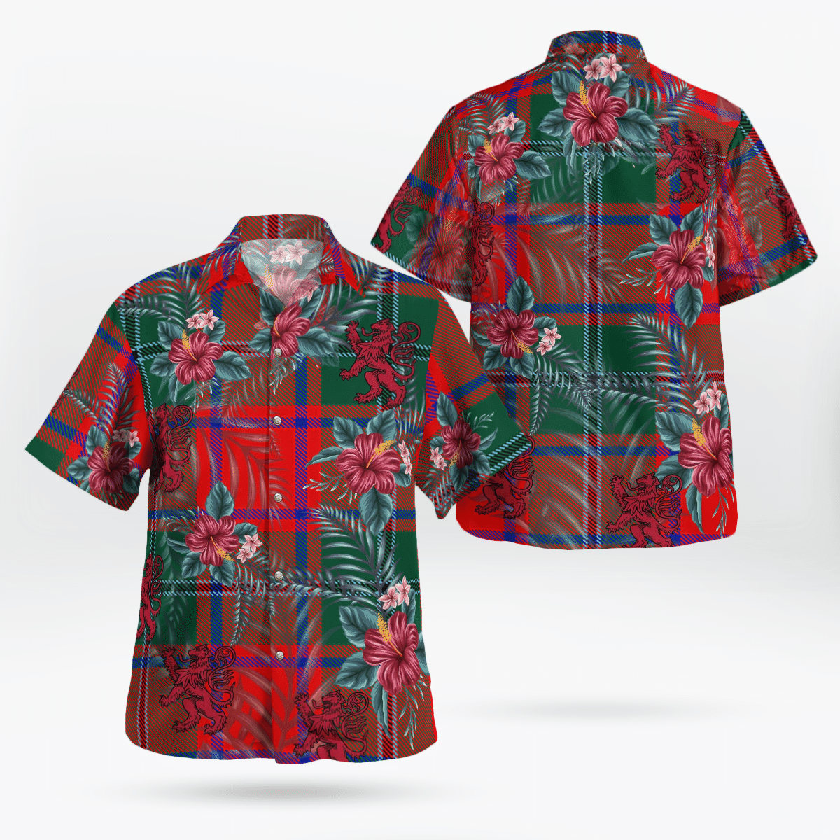 Clan MacPhail Tartan Scottish Lion Hawaiian Shirt LR24 MacPhail Tartan Tartan Hawaii Shirt   