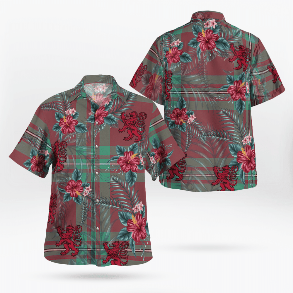 Clan MacGregor Hunting Ancient Tartan Scottish Lion Hawaiian Shirt SB26 MacGregor Hunting Ancient Tartan Tartan Hawaii Shirt   