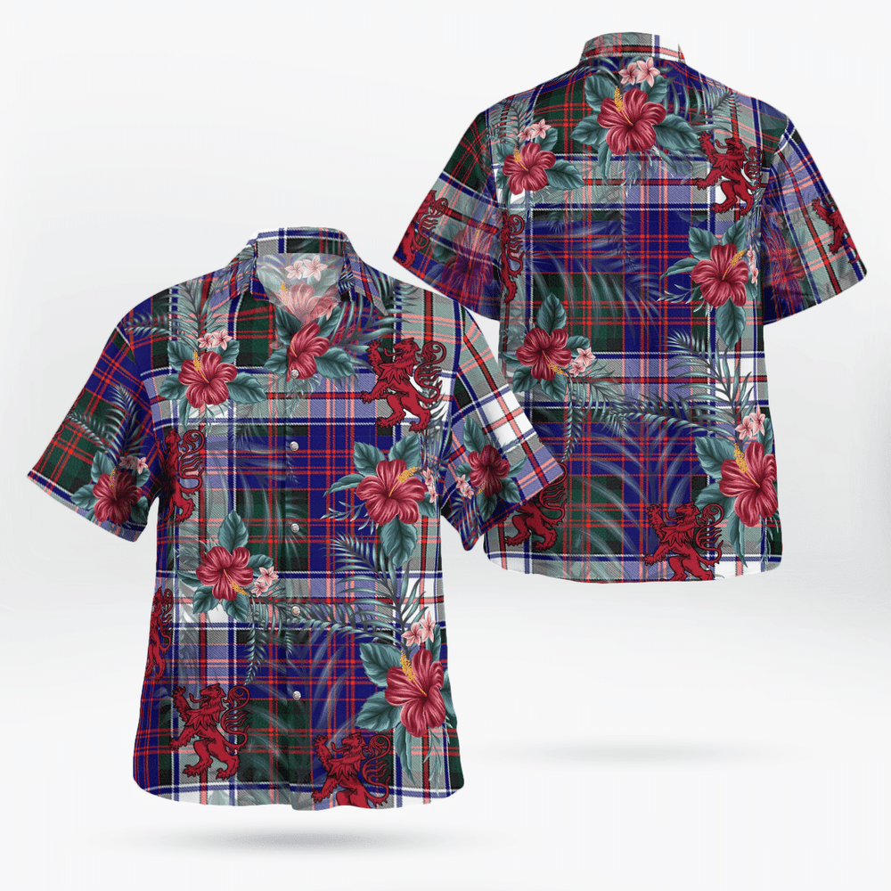 Clan MacDonald Dress Modern Tartan Scottish Lion Hawaiian Shirt AR25 MacDonald Dress Modern Tartan Tartan Hawaii Shirt   