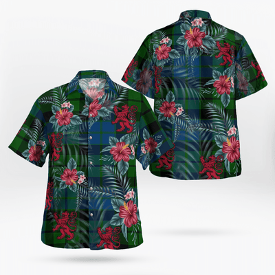 Clan MacKay Modern Tartan Scottish Lion Hawaiian Shirt EV24