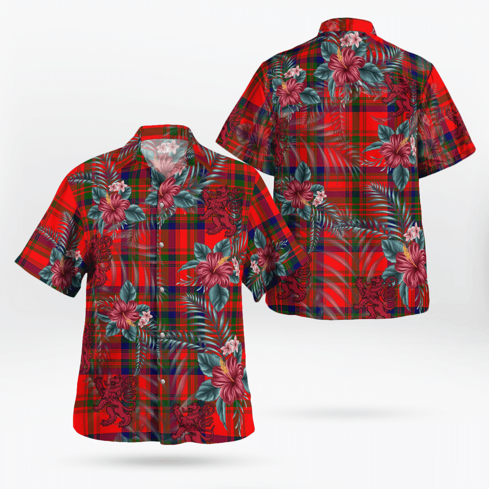 Clan Matheson Modern Tartan Scottish Lion Hawaiian Shirt PP76 Matheson Modern Tartan Tartan Hawaii Shirt   