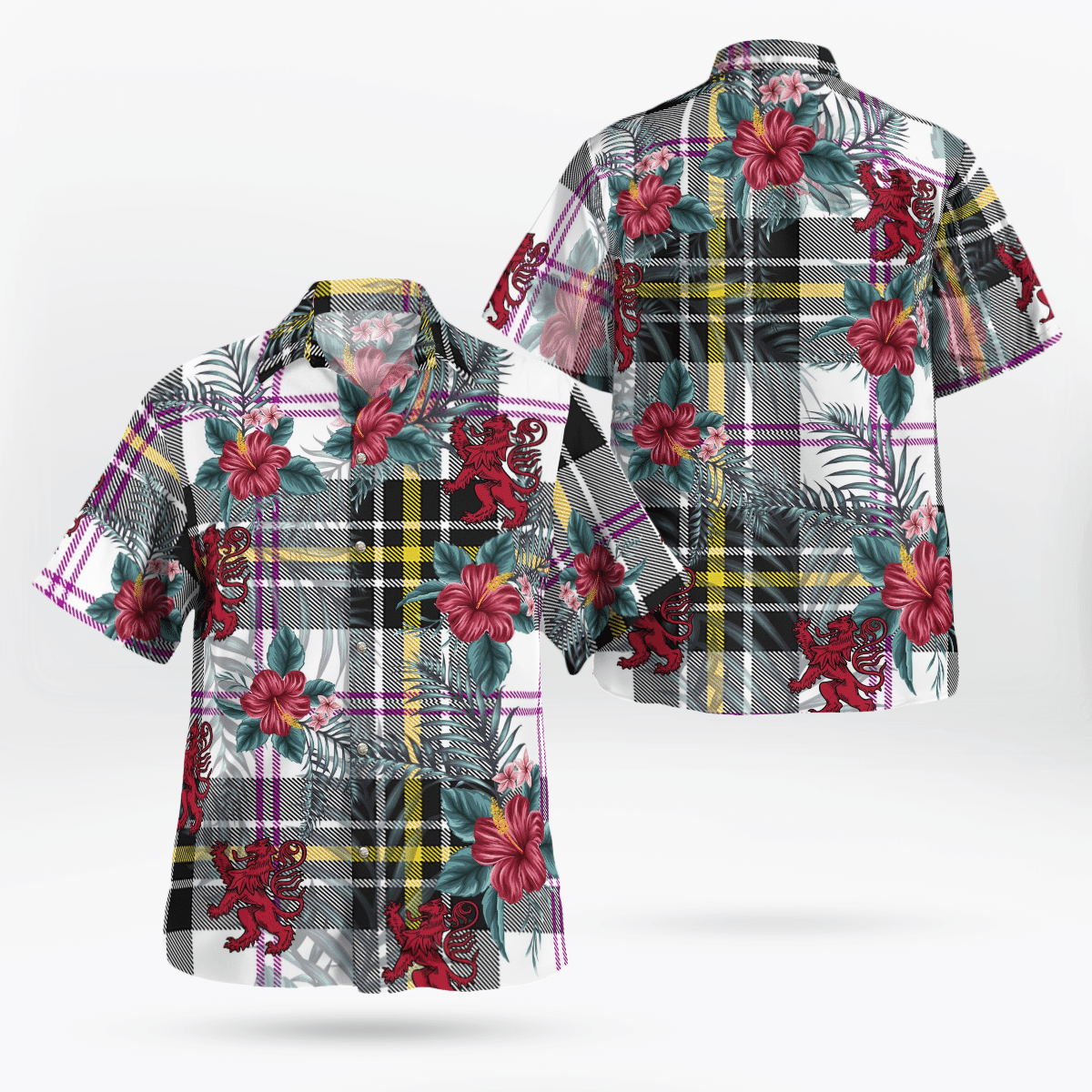 Clan MacPherson Dress Modern Tartan Scottish Lion Hawaiian Shirt BP99 MacPherson Dress Modern Tartan Tartan Hawaii Shirt   