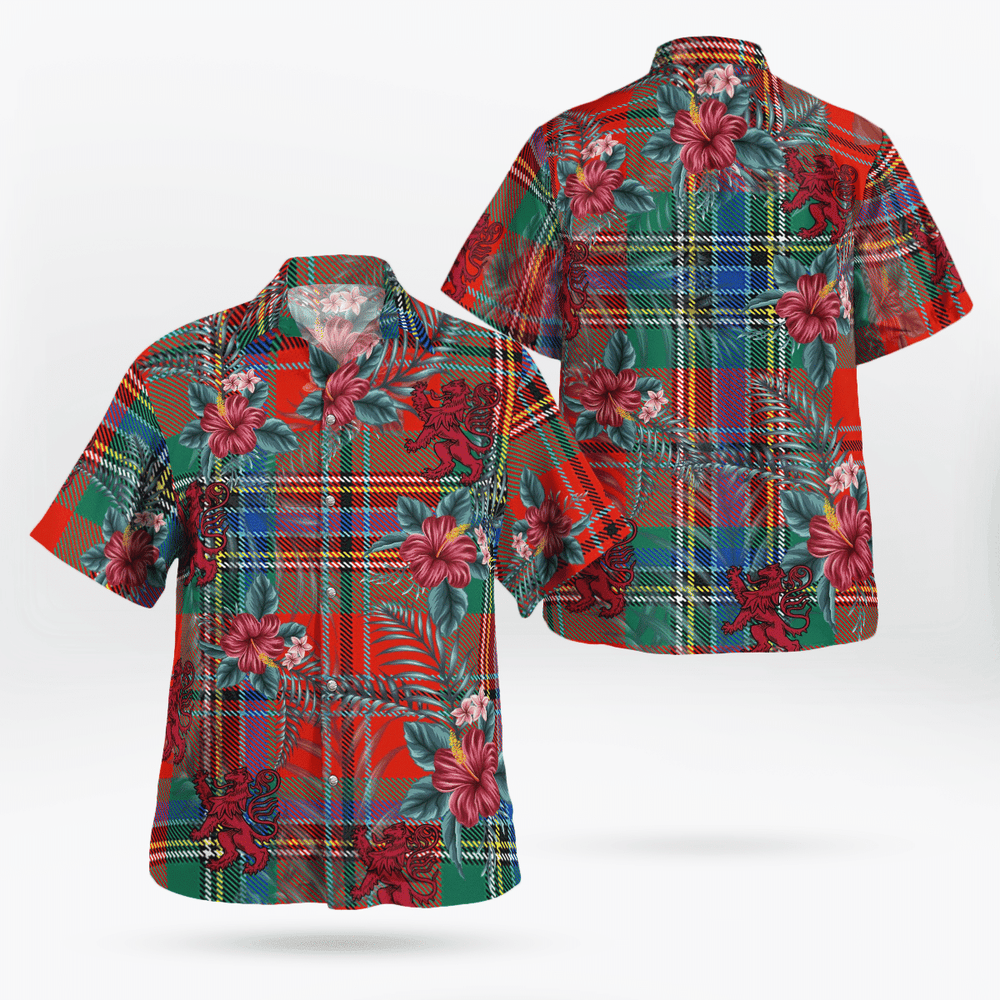 Clan MacLean of Duart Ancient Tartan Scottish Lion Hawaiian Shirt GW96 MacLean of Duart Ancient Tartan Tartan Hawaii Shirt   