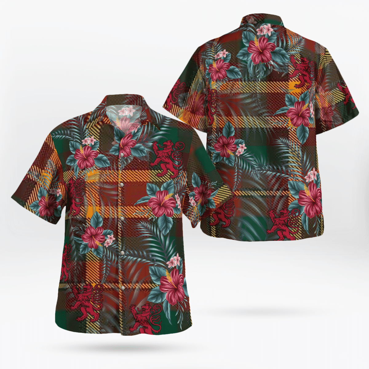 Clan McNally Tartan Scottish Lion Hawaiian Shirt ML13 McNally Tartan Tartan Hawaii Shirt   