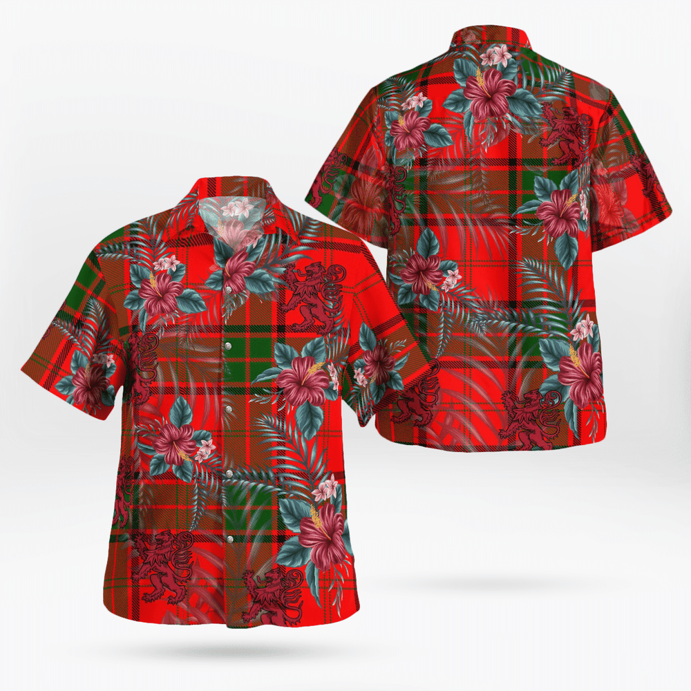 Clan Maxwell Modern Tartan Scottish Lion Hawaiian Shirt PD83 Maxwell Modern Tartan Tartan Hawaii Shirt   