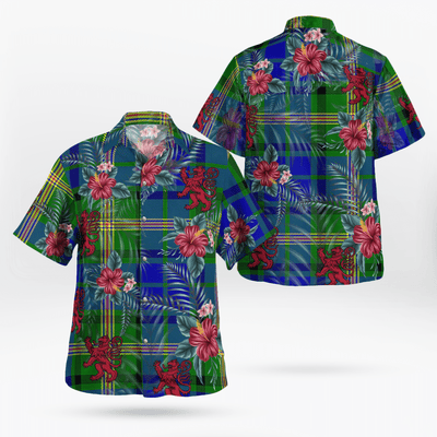 Clan Maitland Tartan Scottish Lion Hawaiian Shirt