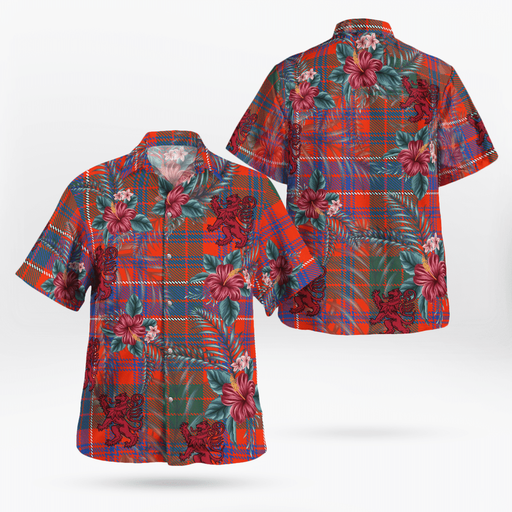 Clan MacRae Ancient Tartan Scottish Lion Hawaiian Shirt GQ40 MacRae Ancient Tartan Tartan Hawaii Shirt   