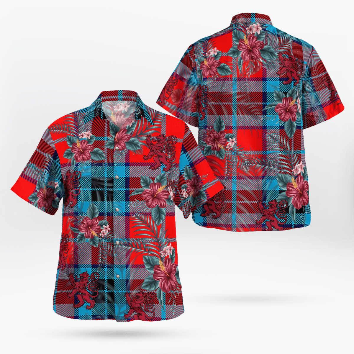 Clan MacTavish Modern Tartan Scottish Lion Hawaiian Shirt PV18 MacTavish Modern Tartan Tartan Hawaii Shirt   