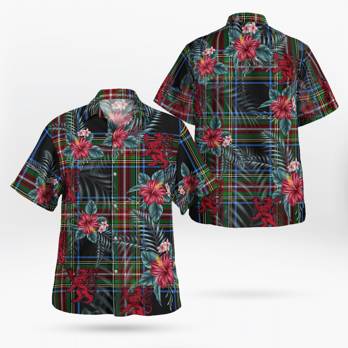 Clan Lyle Tartan Scottish Lion Hawaiian Shirt DL97 Lyle Tartan Tartan Hawaii Shirt   