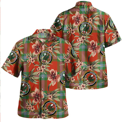 Clan MacLaine of LochBuie (Cockburn) (MacLaine of LochBuie) Ancient Tartan Crest Badge Aloha Hawaiian Shirt Tropical Old Style CO84