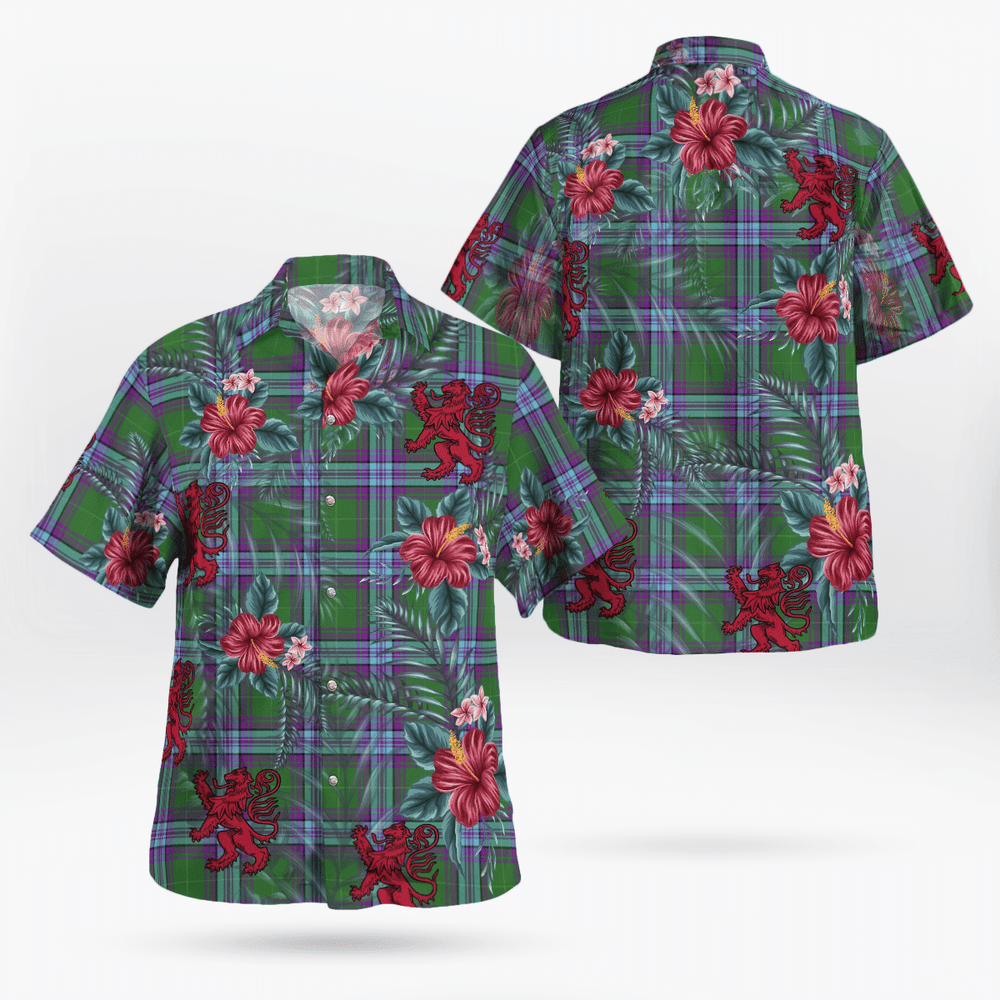 Clan Jones 2 Tartan Scottish Lion Hawaiian Shirt LT90 Jones 2 Tartan Tartan Hawaii Shirt   