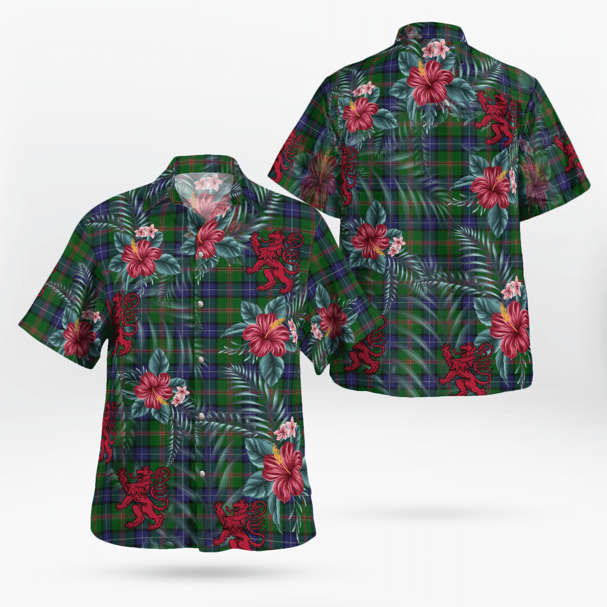 Clan Jones 1 Tartan Scottish Lion Hawaiian Shirt FD92 Jones 1 Tartan Tartan Hawaii Shirt   