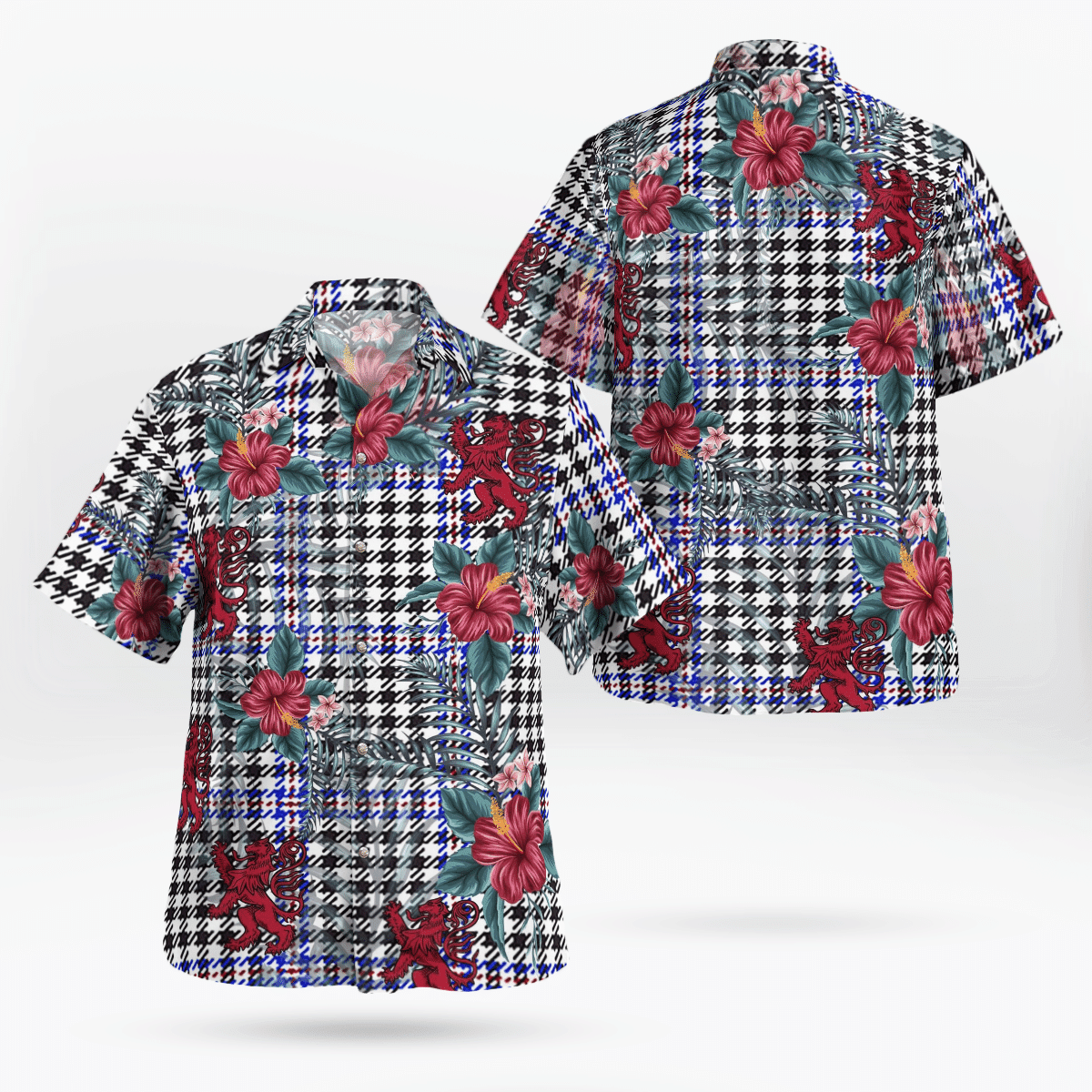 Clan Sir Walter Scott Tartan Scottish Lion Hawaiian Shirt AB30 Sir Walter Scott Tartan Tartan Hawaii Shirt   