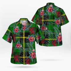 Clan Wallace Hunting Green Tartan Scottish Lion Hawaiian Shirt JN90 Wallace Hunting Green Tartan Tartan Hawaii Shirt   