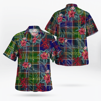 Clan Whitefoord Tartan Scottish Lion Hawaiian Shirt