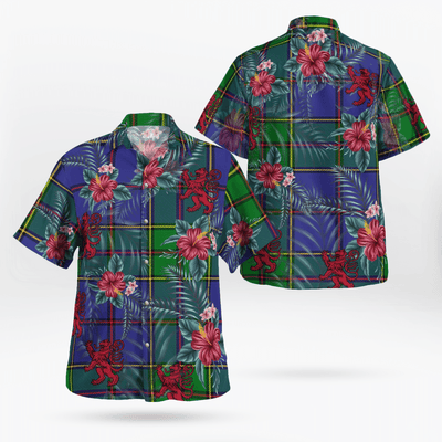 Clan Strachan Tartan Scottish Lion Hawaiian Shirt