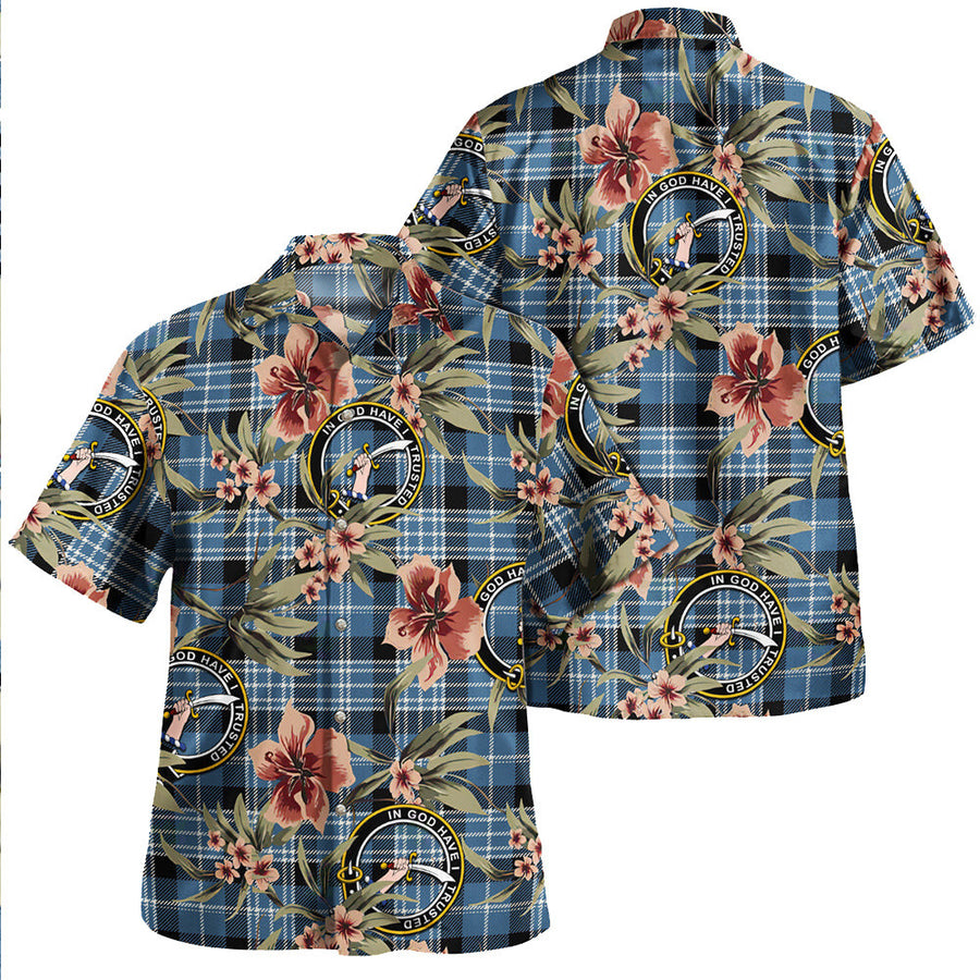 Clark Modern Tartan Clan Crest Badge Aloha Hawaiian Shirt Tropical Old Style JX83 Clark Modern Tartan Tartan Today   
