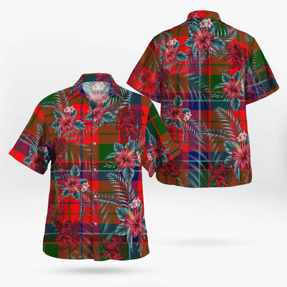 Clan Nicolson Modern Tartan Scottish Lion Hawaiian Shirt NI26 Nicolson Modern Tartan Tartan Hawaii Shirt   