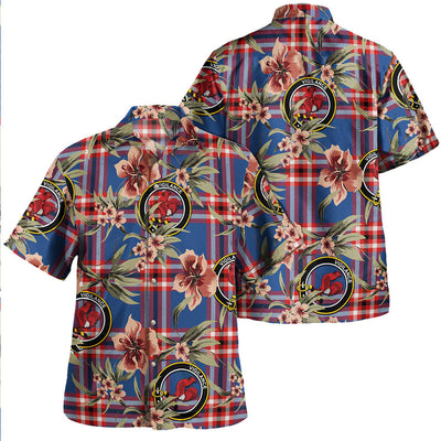 Clan Laing of Archiestown (Lang of Archiestown) Modern Tartan Crest Badge Aloha Hawaiian Shirt Tropical Old Style BD17