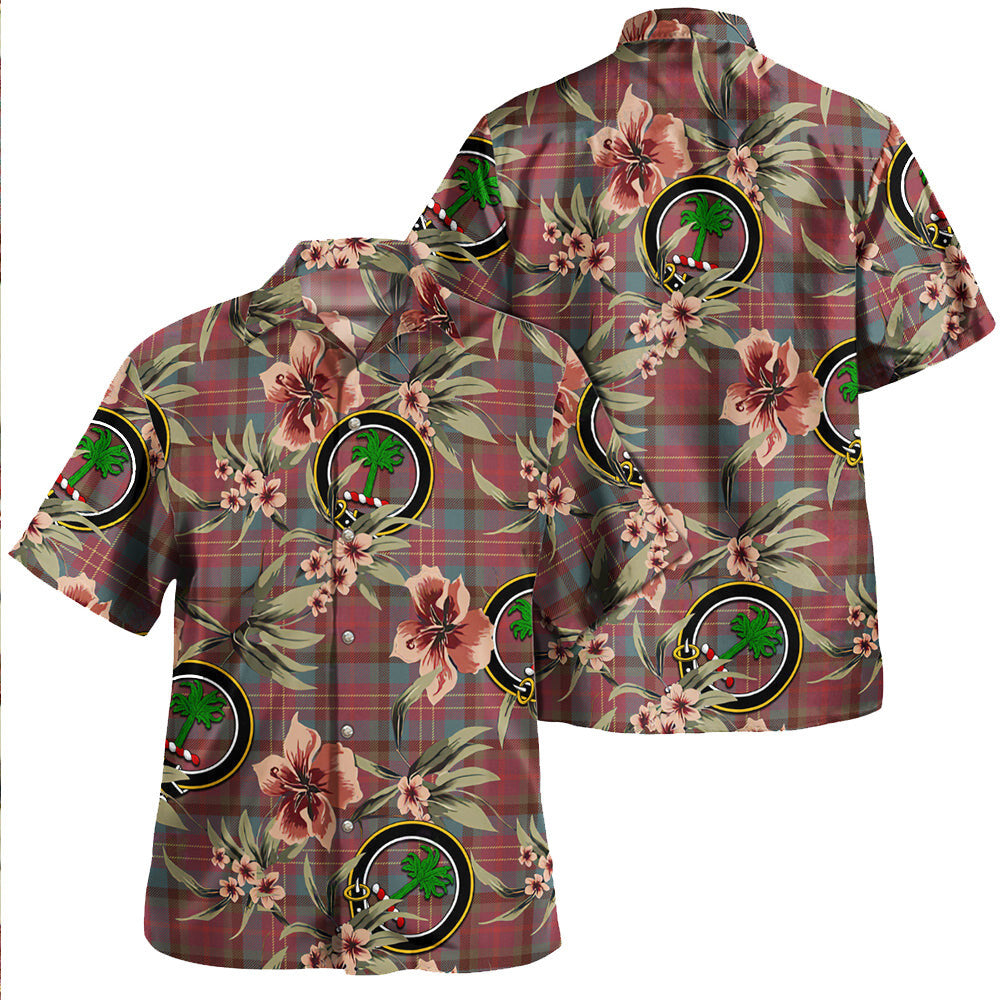 Clan Leighton Weathered Tartan Crest Badge Aloha Hawaiian Shirt Tropical Old Style AZ36 Leighton Weathered Tartan Tartan Today   