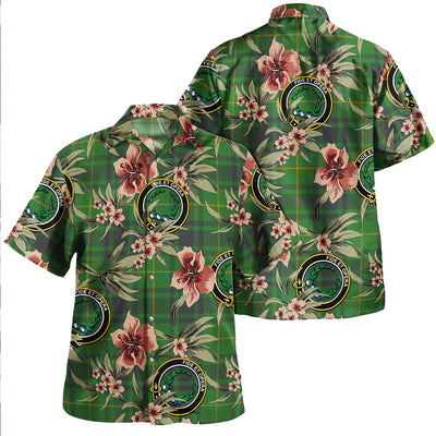 Clan MacArthur Ancient Tartan Crest Badge Aloha Hawaiian Shirt Tropical Old Style AI52