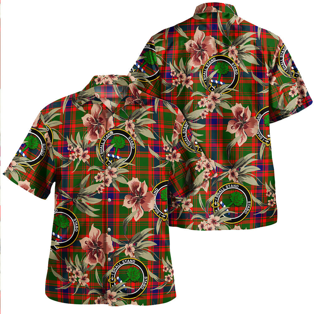 Clan Kinninmont Tartan Crest Badge Aloha Hawaiian Shirt Tropical Old Style AP80 Kinninmont Tartan Tartan Today   