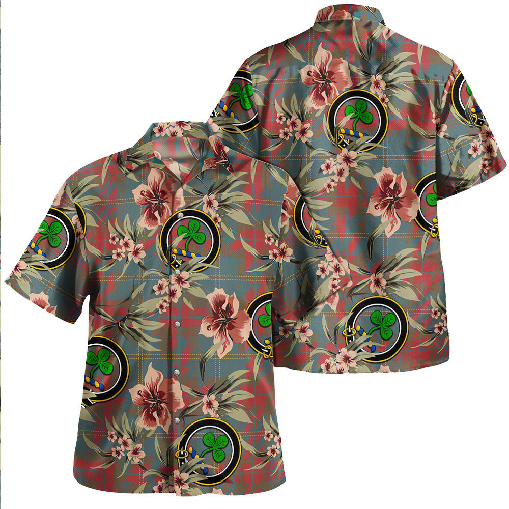 Harvey Weathered Tartan Clan Crest Badge Aloha Hawaiian Shirt Tropical Old Style GS12 Harvey Weathered Tartan Tartan Today   