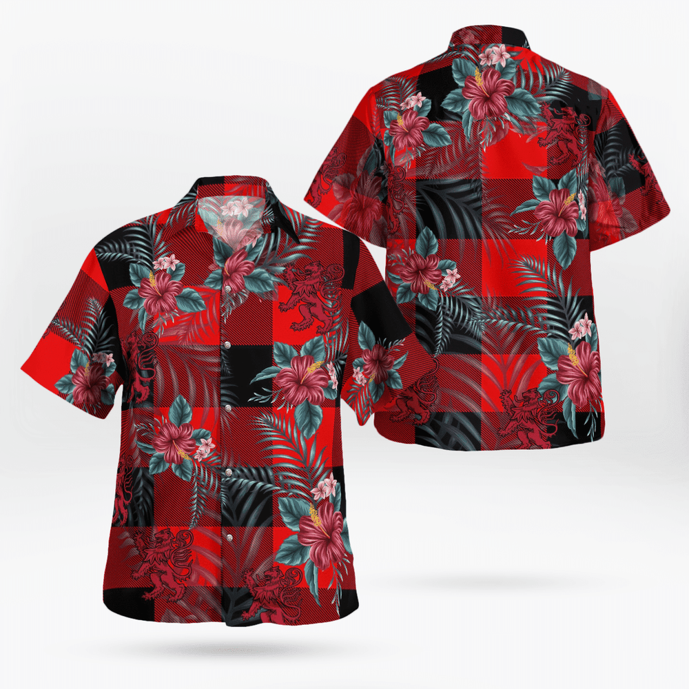 Clan Rob Roy MacGregor Modern Tartan Scottish Lion Hawaiian Shirt AH62 Rob Roy MacGregor Modern Tartan Tartan Hawaii Shirt   